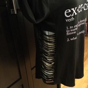 NWOT MATERIAL GIRL “ex-er-cise” Shirt